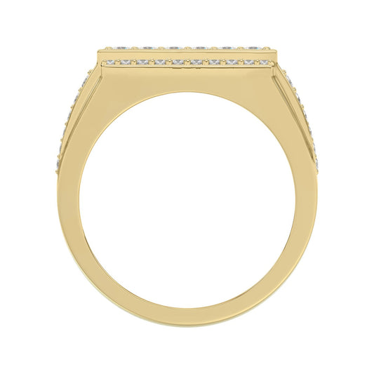 14K YELLOW GOLD 1.00CT ROUND DIAMOND MEN'S RING