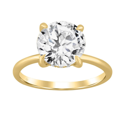 14K YELLOW GOLD 3.00CT ROUND DIAMOND LADIES RING