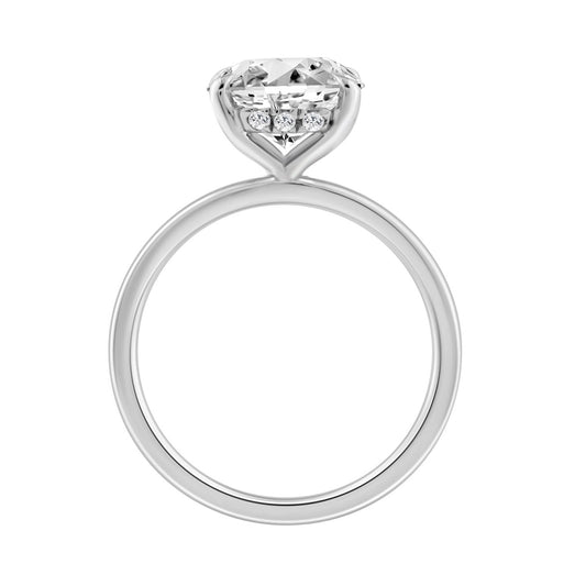 14K WHITE GOLD 3.00CT OVAL/ROUND DIAMOND LADIES RING (CENTER STONE OVAL DIAMOND 3.00CT)