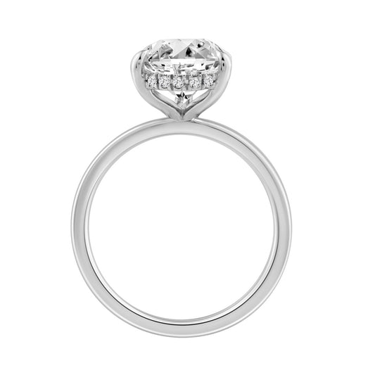 14K WHITE GOLD 3.00CT ROUND/PEAR DIAMOND LADIES RING (CENTER STONE PEAR DIAMOND 3CT)