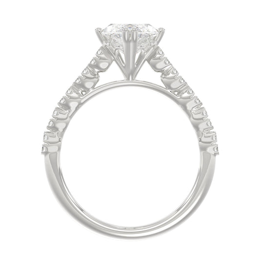 Ladies 14K White Gold Ladies Elegance- Bridal Set 3 1/3CT Round & Marquise Diamonds 3.00CT Marquise Center stone (Color F-G -Clarity VS1/VS2)