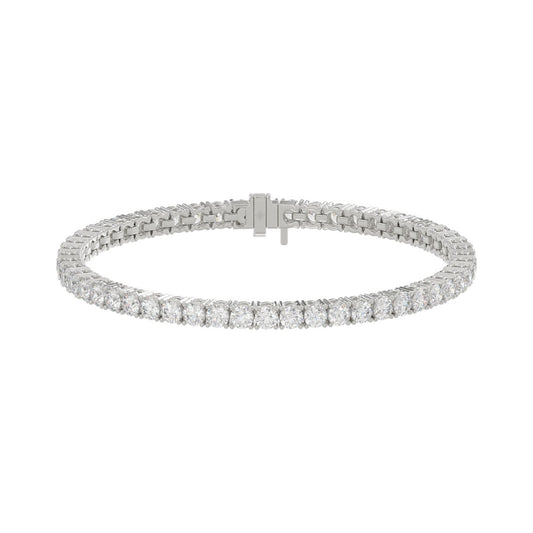14K WHITE GOLD 6 3/8CT ROUND DIAMOND LADIES BRACELET