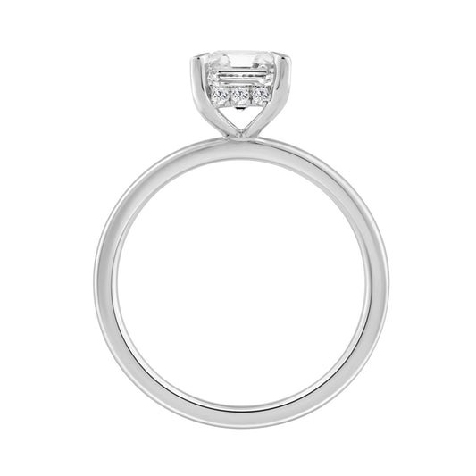 14K WHITE GOLD 2.00CT ROUND/RADIANT DIAMOND LADIES RING (CENTER STONE RADIANT DIAMOND 2CT)