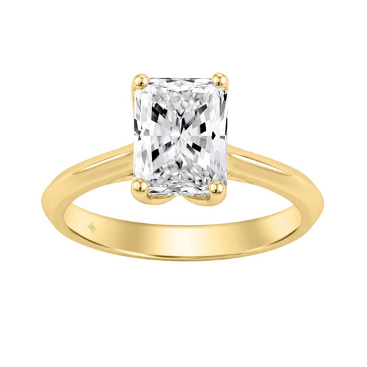 14K YELLOW GOLD 2 1/2CT RADIANT DIAMOND LADIES RING