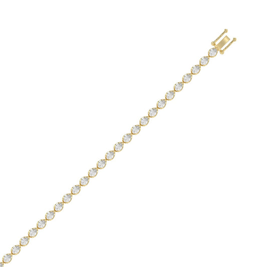 Elegant Pear Shape Diamond Ladies Tennis Bracelet in 14K Yellow Gold 3 1/2CT (Color F-G -Clarity VS1/VS2)