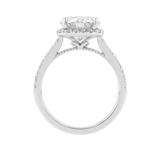 Elegance 14K White Gold 3 1/2Ct Round Diamond Bridal Ring Timeless Engagement Ring For Women 3Ct Round Center Stone (Color F-G -Clarity Vs1/Vs2)