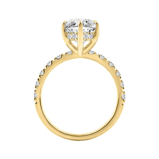 14K YELLOW GOLD 6.00CT MARQUISE/ROUND DIAMOND LADIES RING (CENTER STONE MARQUISE DIAMOND 5CT)