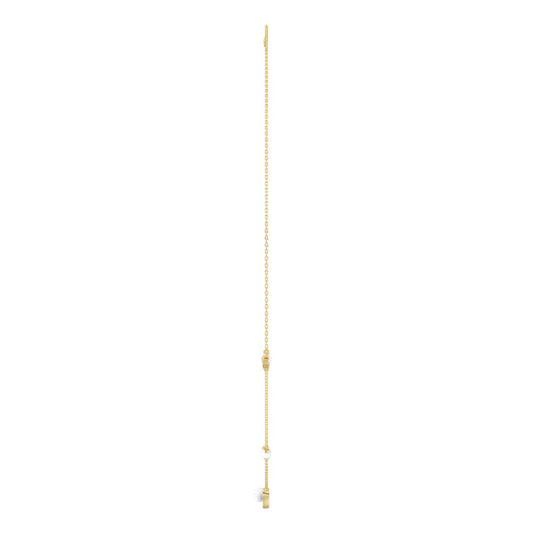 10K Yellow Gold Pearl & Ladies Necklace 1/5CT Marquise Diamonds (Color F-G -Clarity VS1/VS2)