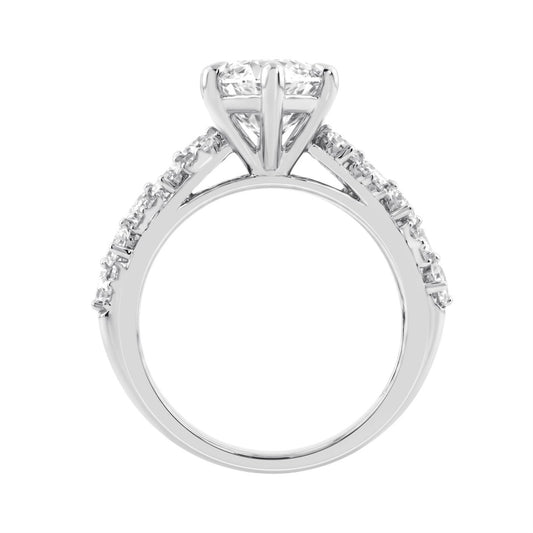 Luxury 14K White Gold Diamond Ring 6 1/4Ct Marquise Center Stone With Pear & Round Diamonds, Women Fashion Engagement Ring (Color F-G -Clarity Vs1/Vs2)