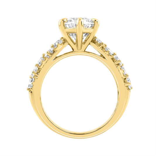 Luxury 14K Yellow Gold Diamond Ring 6 1/4Ct Marquise Center Stone With Pear & Round Diamonds, Women Fashion Engagement Ring (Color F-G -Clarity Vs1/Vs2)