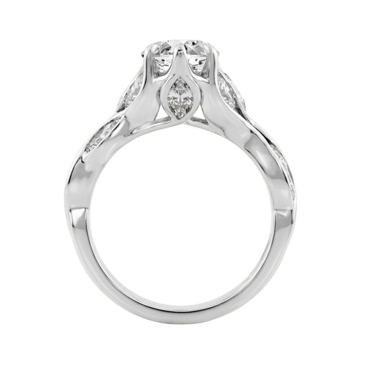 Elegant 14K White Gold 4 1/5Ct Marquise Diamond Ring Women Fashion Engagement Ring (Color F-G -Clarity Vs1/Vs2)