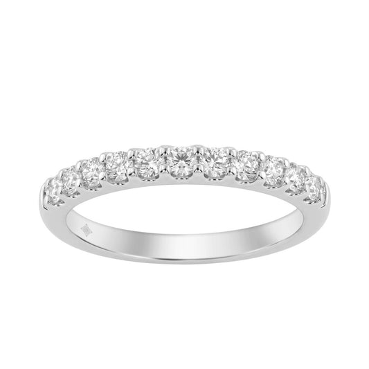 14K White Gold 1/2Ct Men's Round Cut Lab Grown Diamond Fashion Band