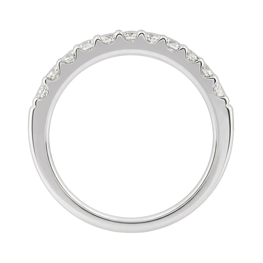 14K White Gold 1/2Ct Men's Round Cut Lab Grown Diamond Fashion Band