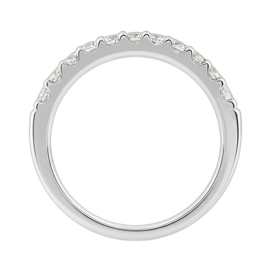 14K White Gold 1/2Ct Men's Round Cut Lab Grown Diamond Fashion Band
