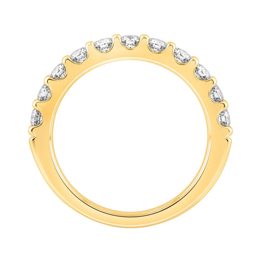 Luxury 14K Yellow Gold 1.00Ct Ladies Wedding Band With Round Brilliant Diamonds