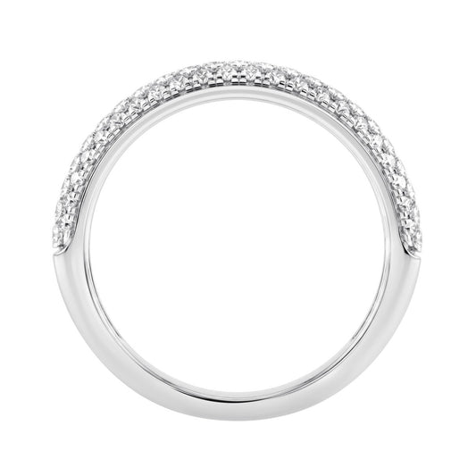 Luxury 14K White Gold 1/2Ct Round Diamond Band For Women Elegant Wedding Or Anniversary Ring