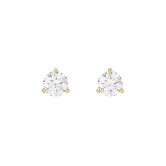 14K Yellow Gold 1 1/2Ct Round Diamond Solitaire Earrings For Women Classic Diamond Stud Earrings