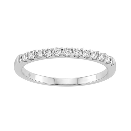 Elegant 14K White Gold Ladies Diamond Wedding Band With 1/4Ct Round Diamonds