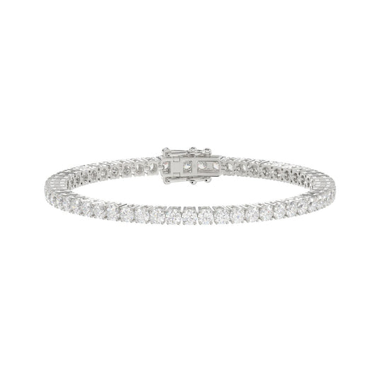 LADIES BRACELET 5CT ROUND DIAMOND 14K WHITE GOLD