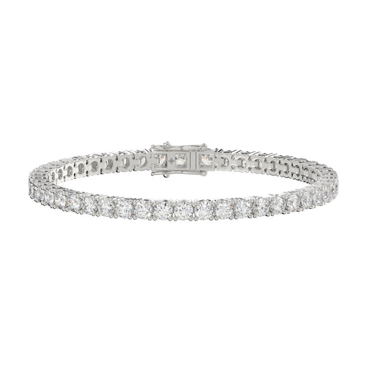 LADIES BRACELET 5CT ROUND DIAMOND 14K WHITE GOLD