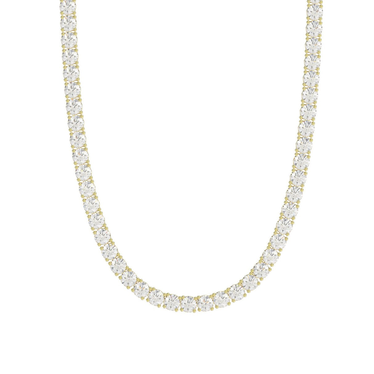 14K YELLOW GOLD 10 1/3CT 18" ROUND DIAMOND LADIES TENNIS NECKLACE
