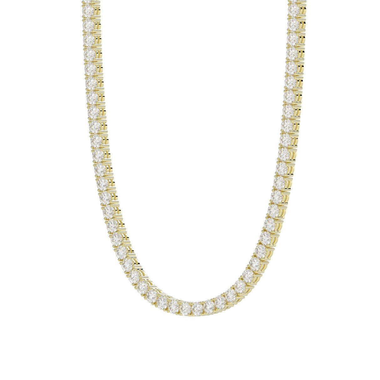 14K YELLOW GOLD 6 7/8CT 16" ROUND DIAMOND LADIES TENNIS NECKLACE