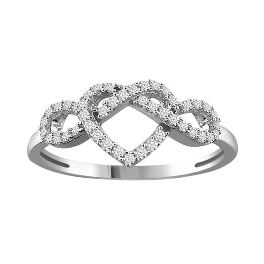 LADIES RING 0.15CT ROUND DIAMOND 10K WHITE GOLD