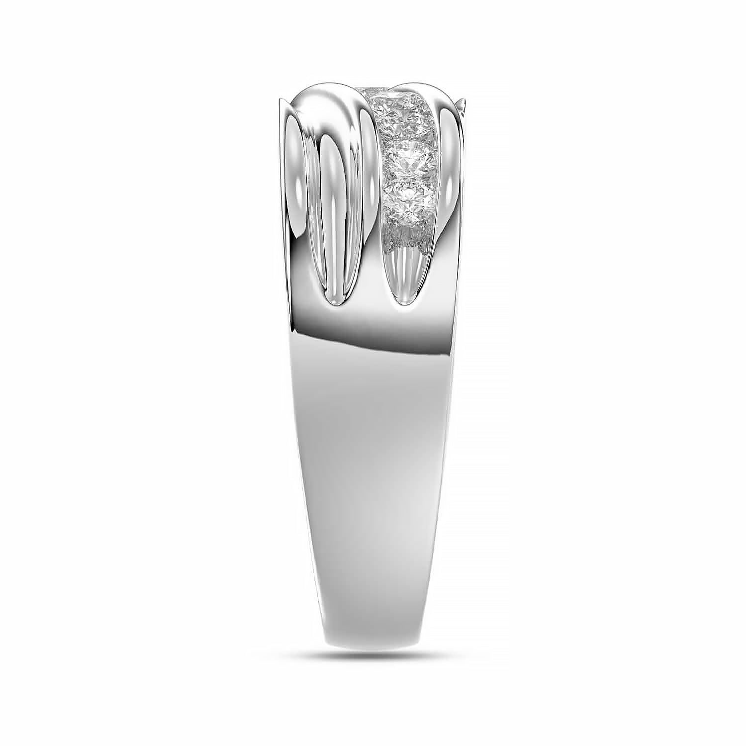 MEN'S BAND 0.50CT ROUND DIAMOND 10K WHITE GOLD