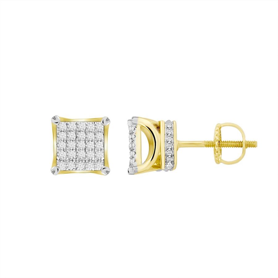 EARRINGS 0.50CT ROUND DIAMOND 10K YELLOW GOLD