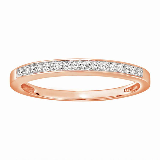 LADIES BAND ONLY 0.10CT ROUND DIAMOND 10K ROSE GOLD