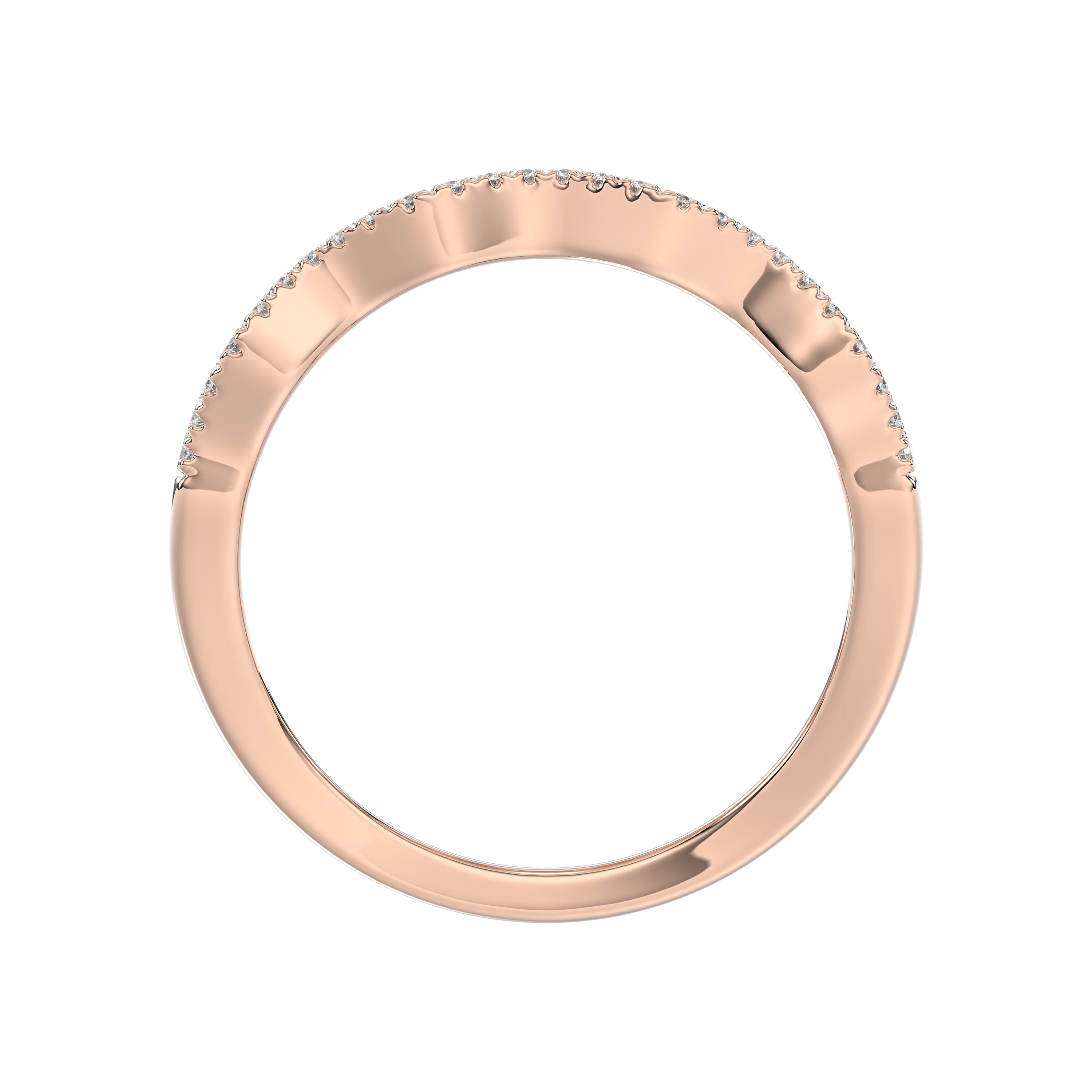 14K Rose Gold 1.00Ct Round Blue & Dark Brown Diamond Ladies Band Multi Color Fine Jewelry