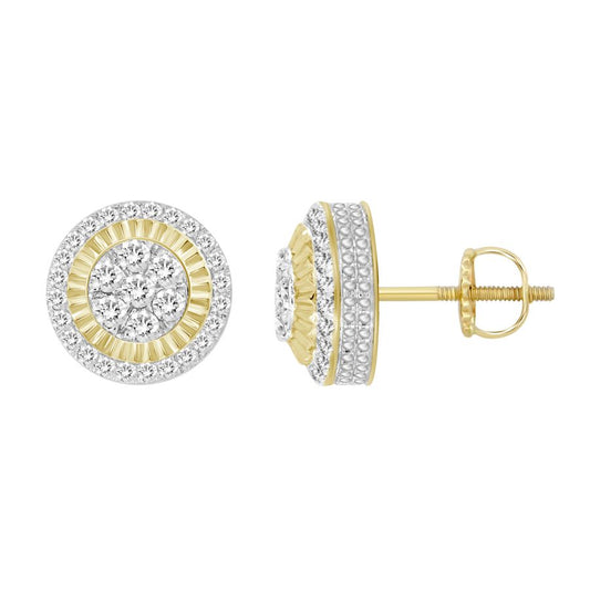 EARRINGS 0.25CT ROUND DIAMOND 10K YELLOW GOLD