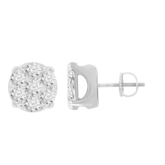 Classic 0.25Ct Round Diamond Fashion Earrings In Sterling Silver White Women�S Diamond Jewelry