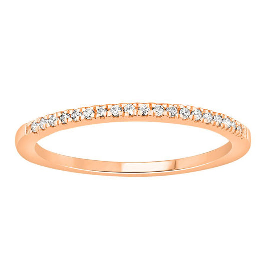 LADIES STACKABLE BAND 0.11CT ROUND DIAMOND 14K ROSE GOLD