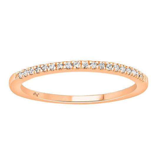 LADIES STACKABLE BAND 0.11CT ROUND DIAMOND 14K ROSE GOLD