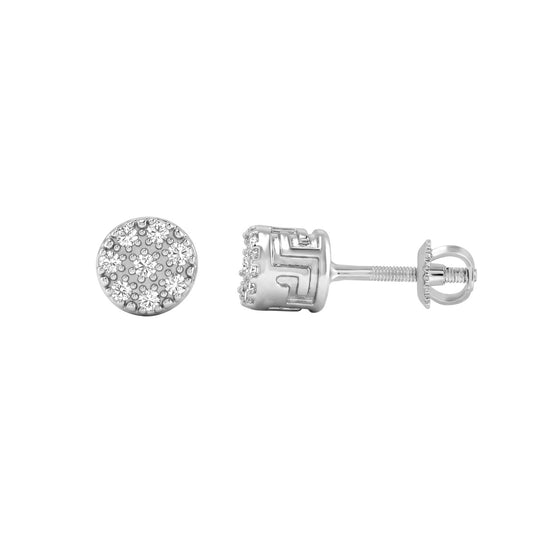 Ladies Sterling Silver 0.05Ct Round Diamond Fashion Earrings  Classic Ladies Diamond Jewelry