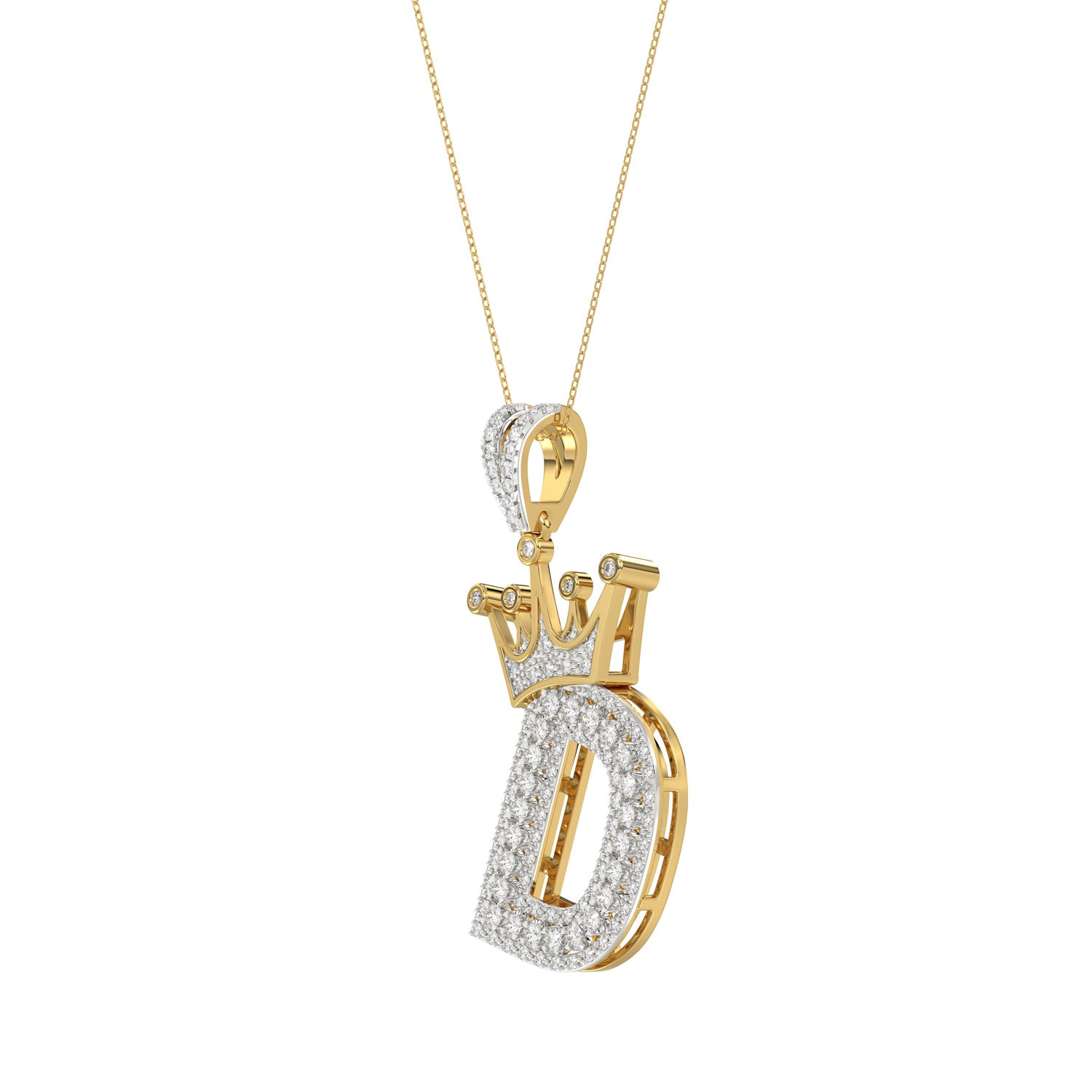MEN'S PENDANT 0.40CT ROUND DIAMOND 10K YELLOW GOLD