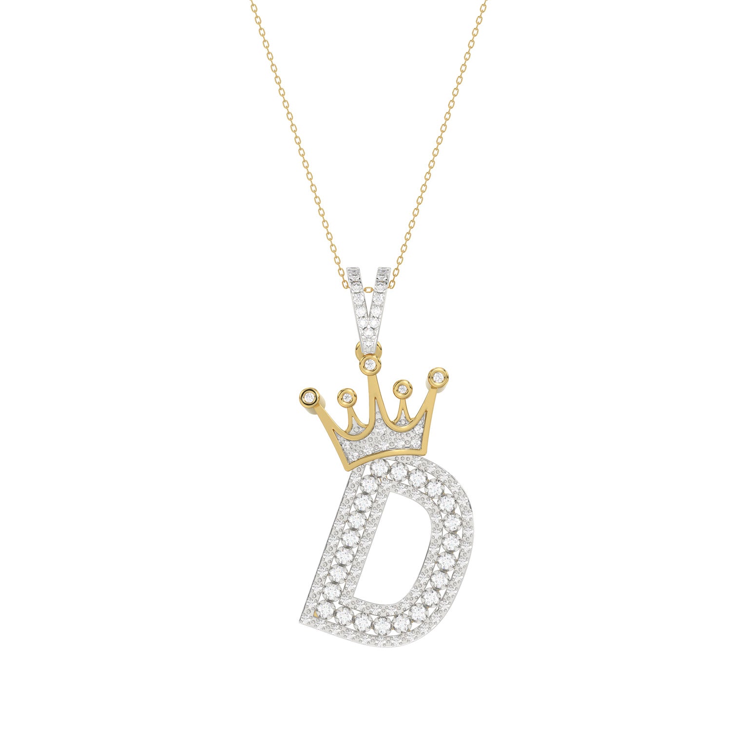MEN'S PENDANT 0.40CT ROUND DIAMOND 10K YELLOW GOLD