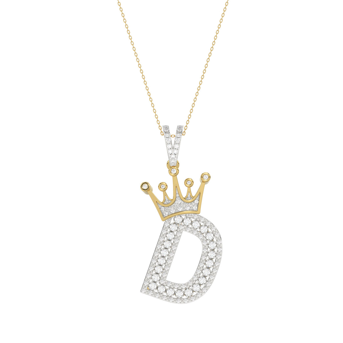 MEN'S PENDANT 0.40CT ROUND DIAMOND 10K YELLOW GOLD