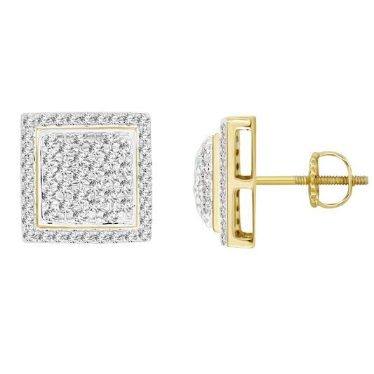 LADIES STUD EARRINGS 0.33CT ROUND DIAMOND 10K YELLOW GOLD