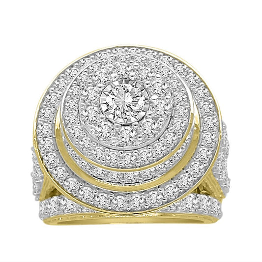 LADIES RING 5.00CT ROUND DIAMOND 10K YELLOW GOLD