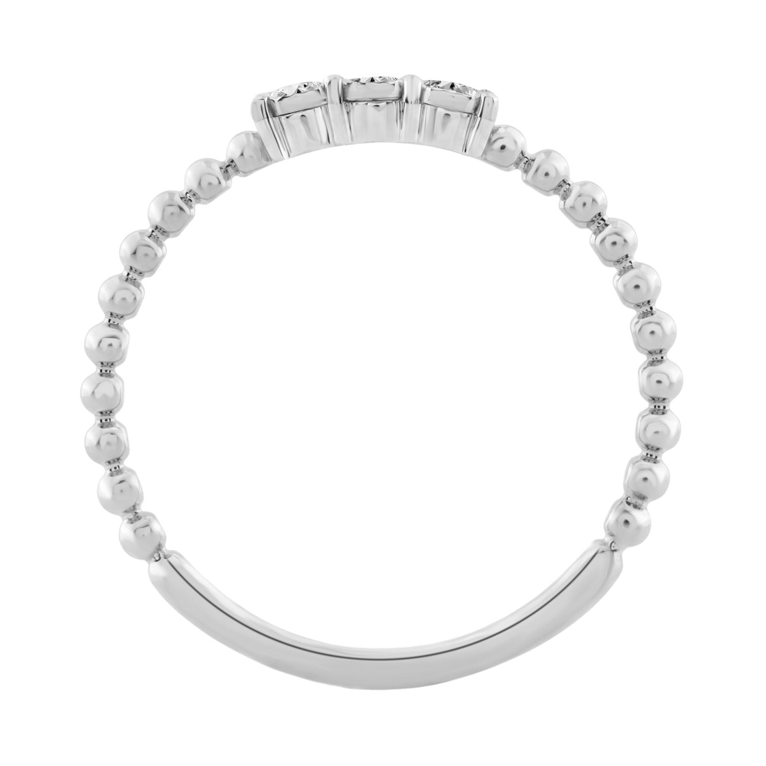 Elegant 0.07Ct Round Diamond Three Stone Ring In Sterling Silver Classic Ladies Jewelry Design