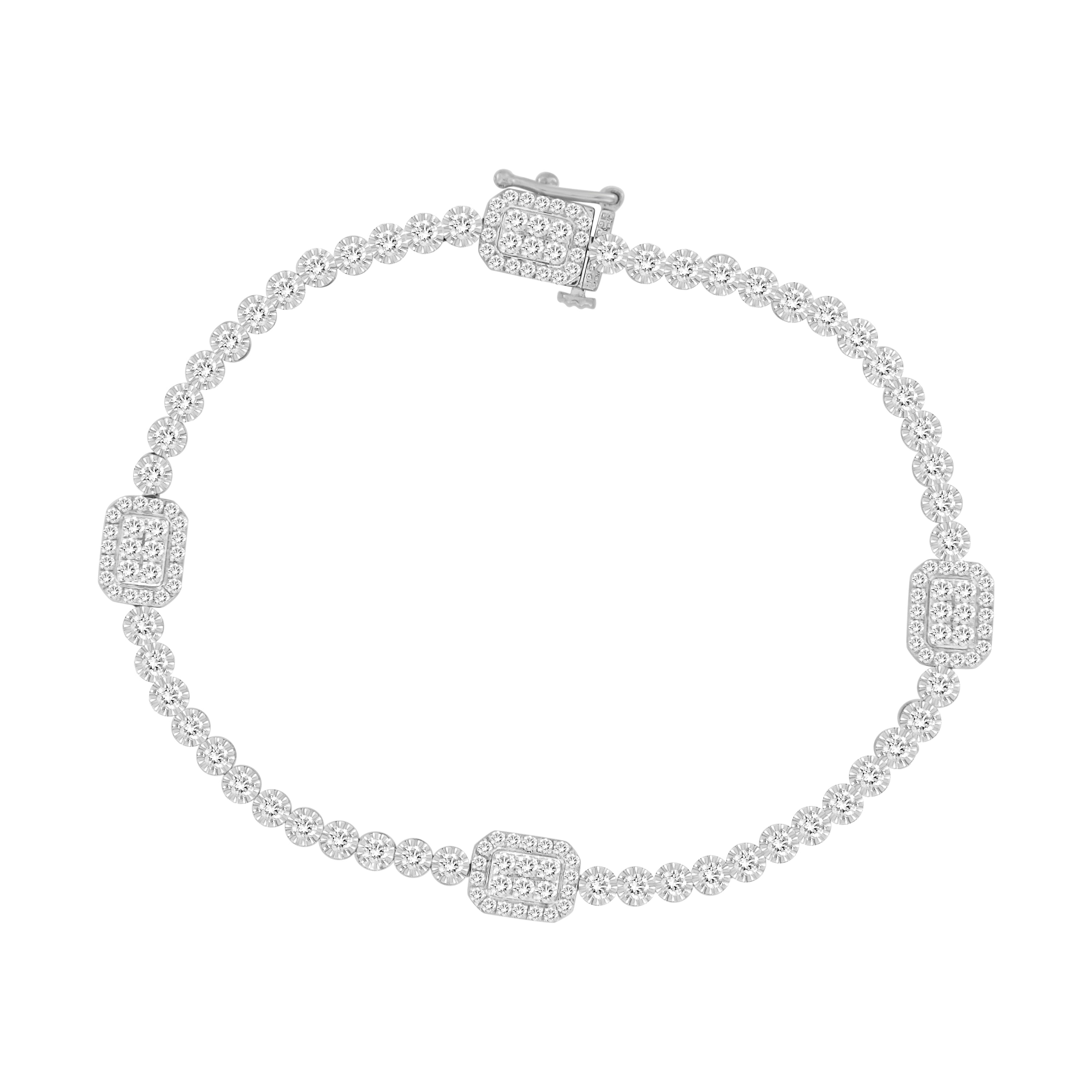 LADIES BRACELET 2.00CT ROUND DIAMOND 14K WHITE GOLD