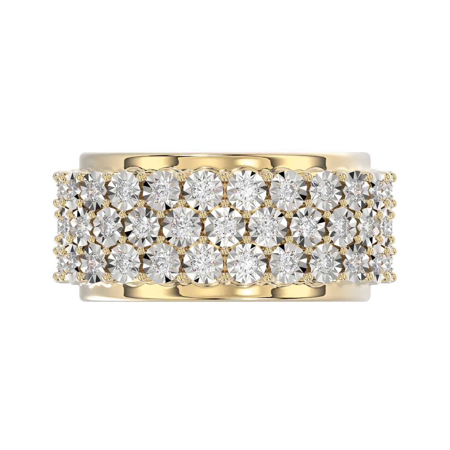 MEN'S BAND 2.00CT ROUND DIAMOND 10K YELLOW GOLD