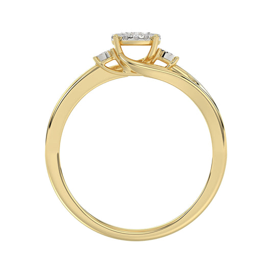 LADIES RING 0.15CT ROUND DIAMOND 10K YELLOW GOLD