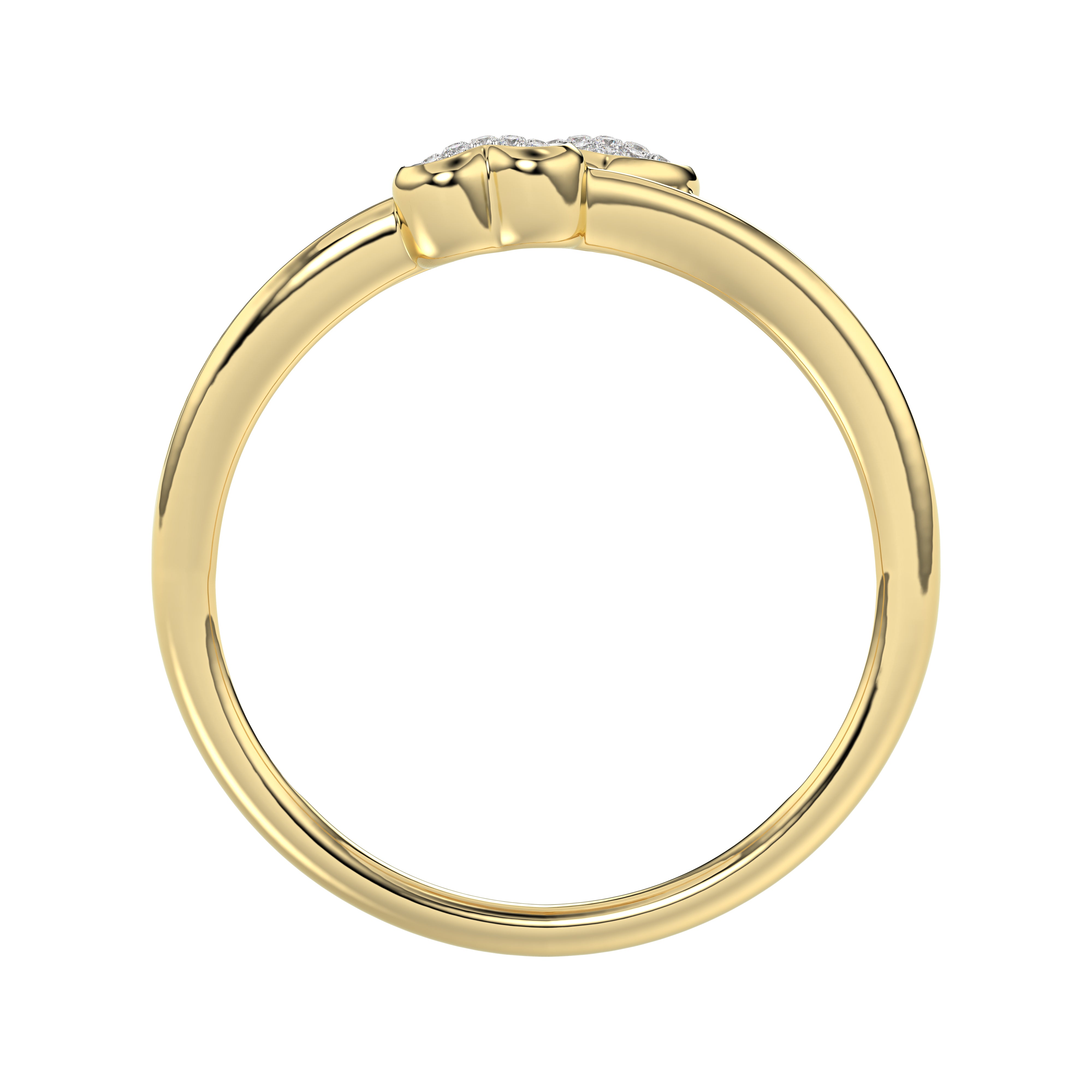 LADIES RING 0.05CT ROUND DIAMOND 10K YELLOW GOLD