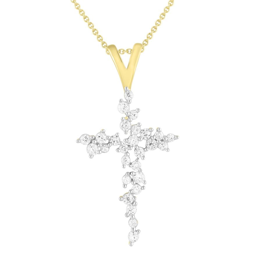 LADIES PENDANT WITH CHAIN 0.25CT ROUND DIAMOND 10K YELLOW GOLD