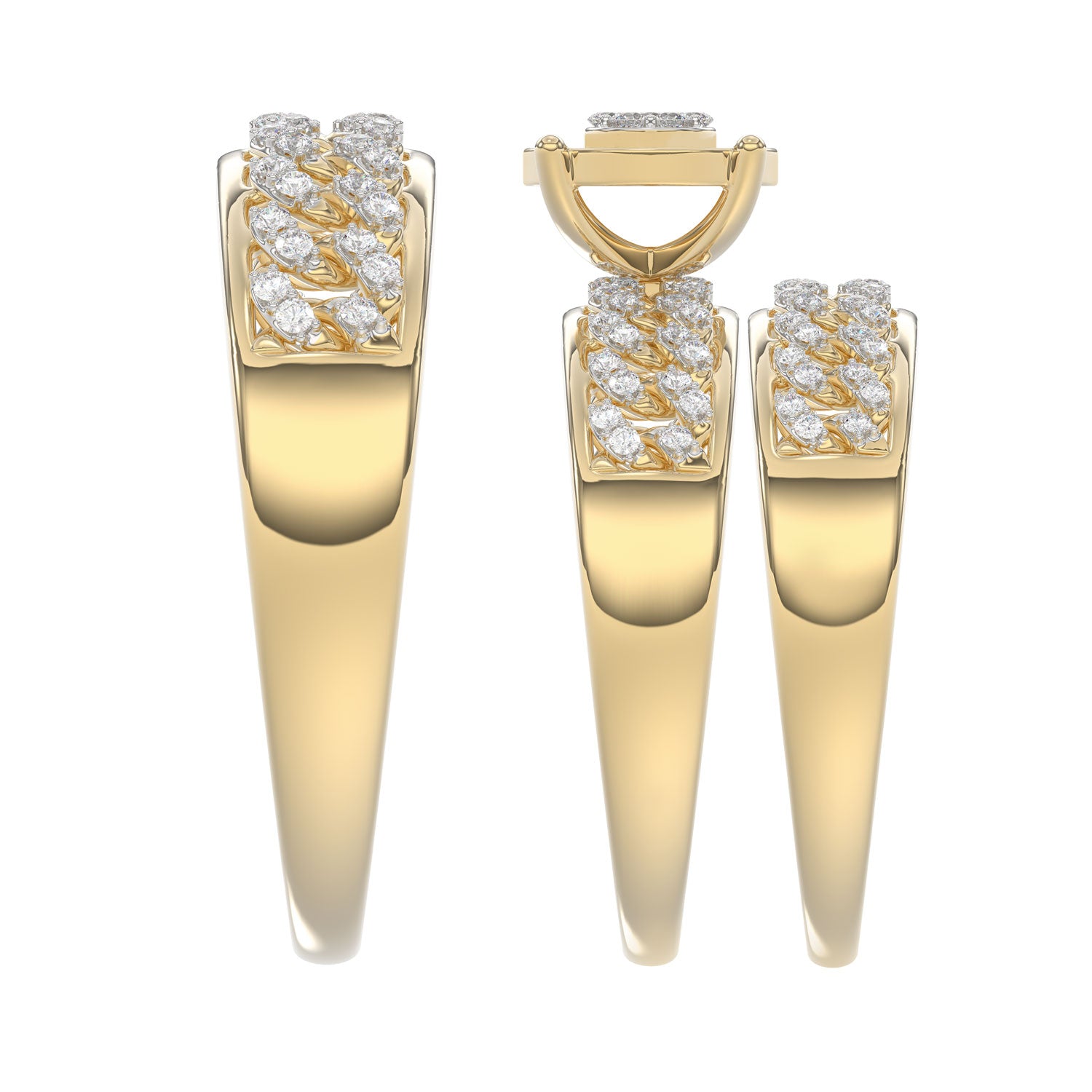 LADIES TRIO SET 0.50CT ROUND DIAMOND 10K YELLOW GOLD