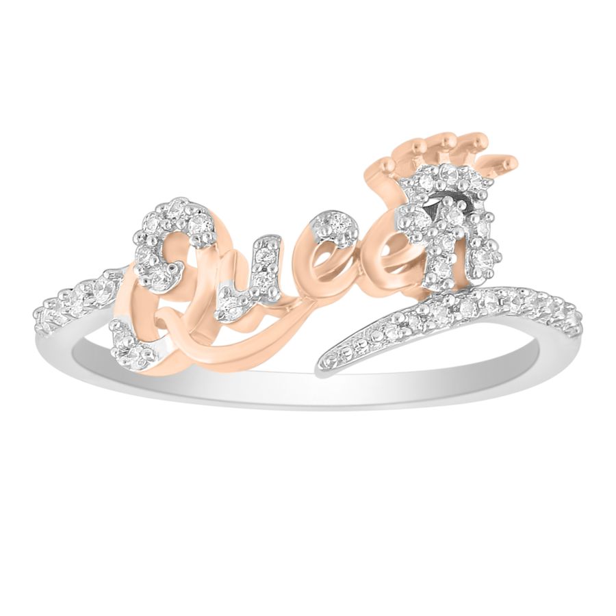 LADIES RING 0.15CT ROUND DIAMOND 10K WHITE/ROSE GOLD