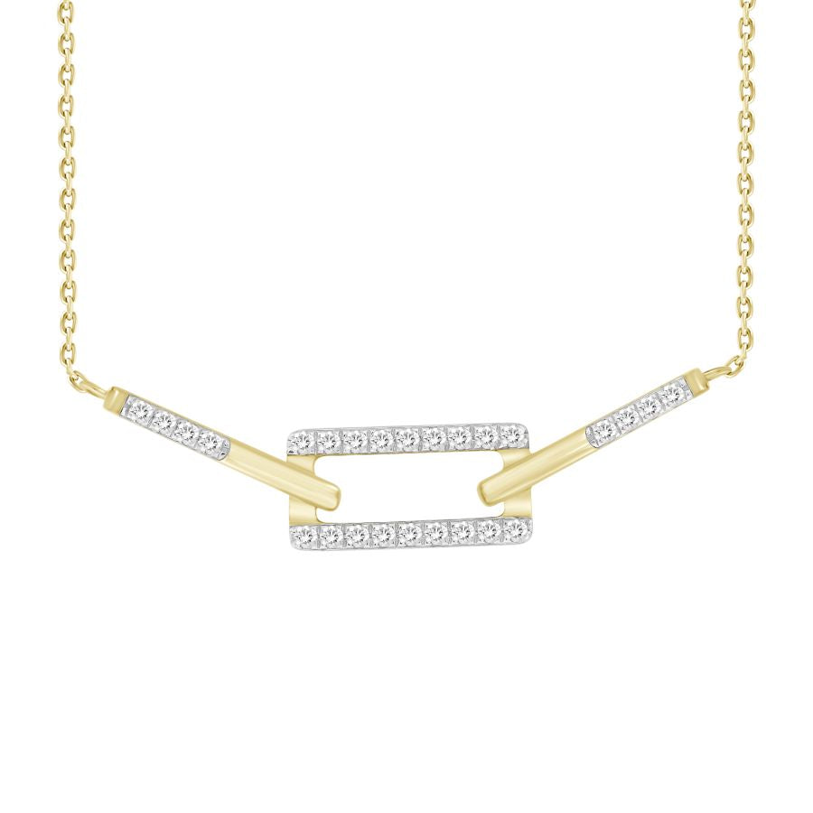 LADIES NECKLACE 0.25CT ROUND DIAMOND 10K YELLOW GOLD